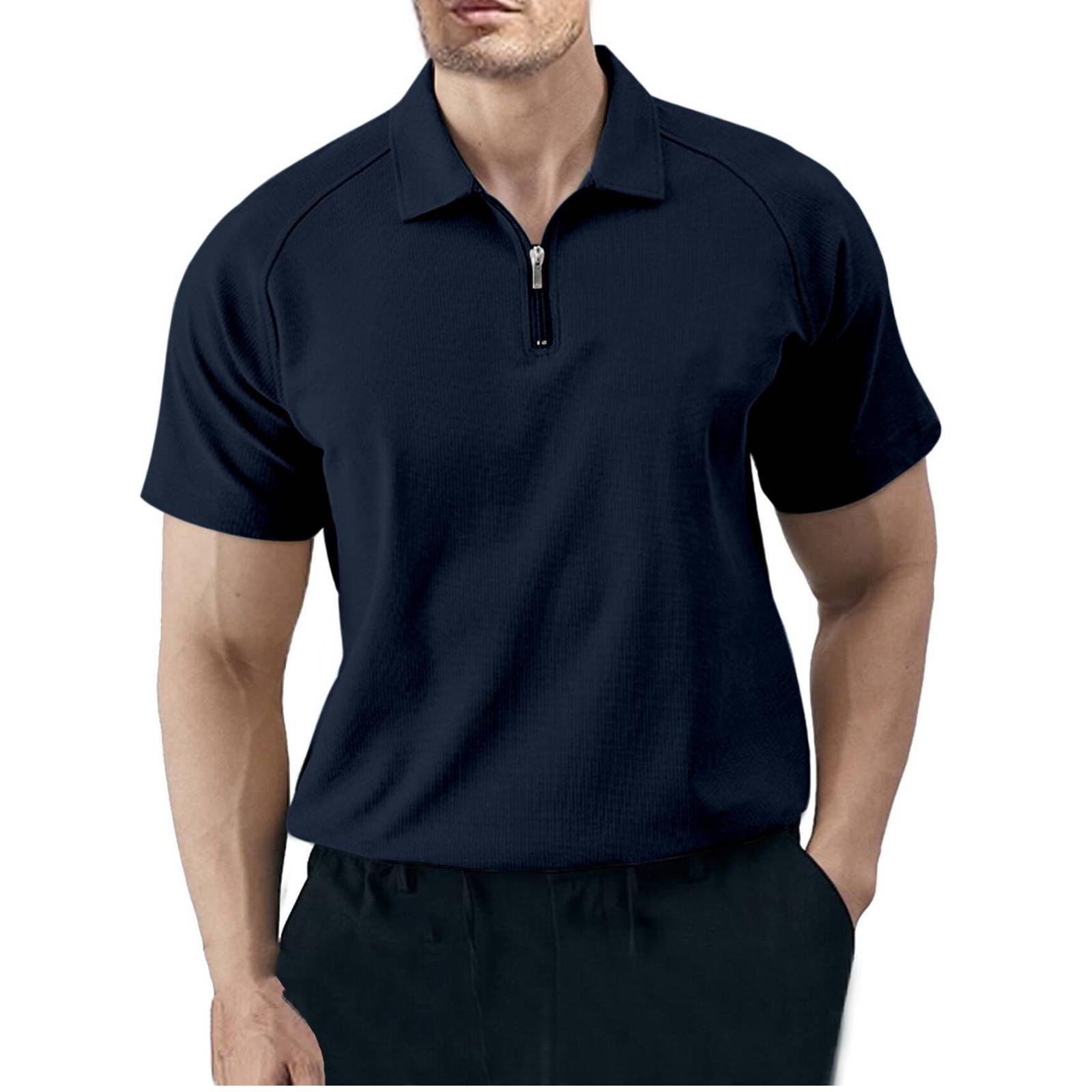 

Мужская рубашка Суперлегкая повседневная мужская одежда с коротким рукавом XL тёмно-синий