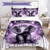 Purple Elephant Customize Your Name Bedding Set Breathable Duvet Cover With Pillowcases Decorative Bed Linen For Bedroom Home Decoration Birthday Gift