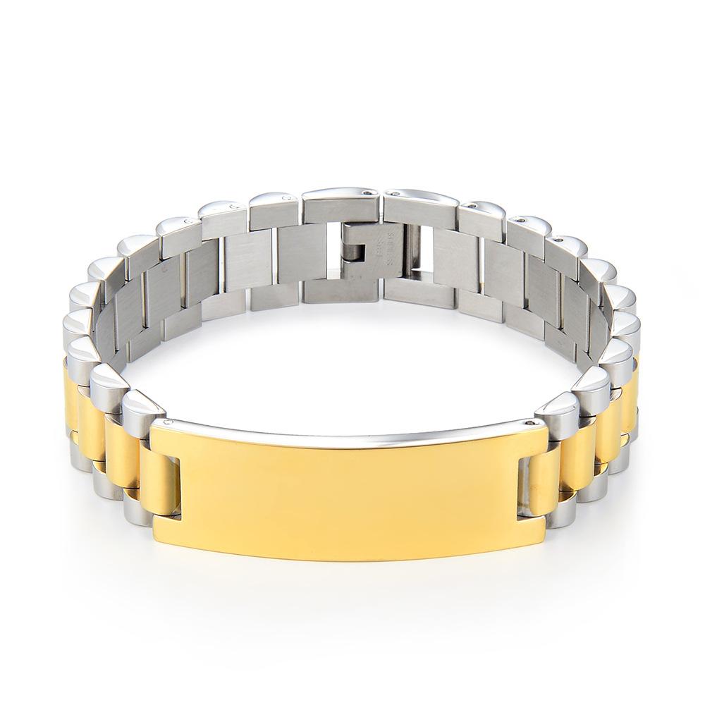 Custom New Dainty Thick Watch Statement Bracelet Fashion Jewelry Stainless Steel Waterproof Watch Band Link Chain Bracelet
