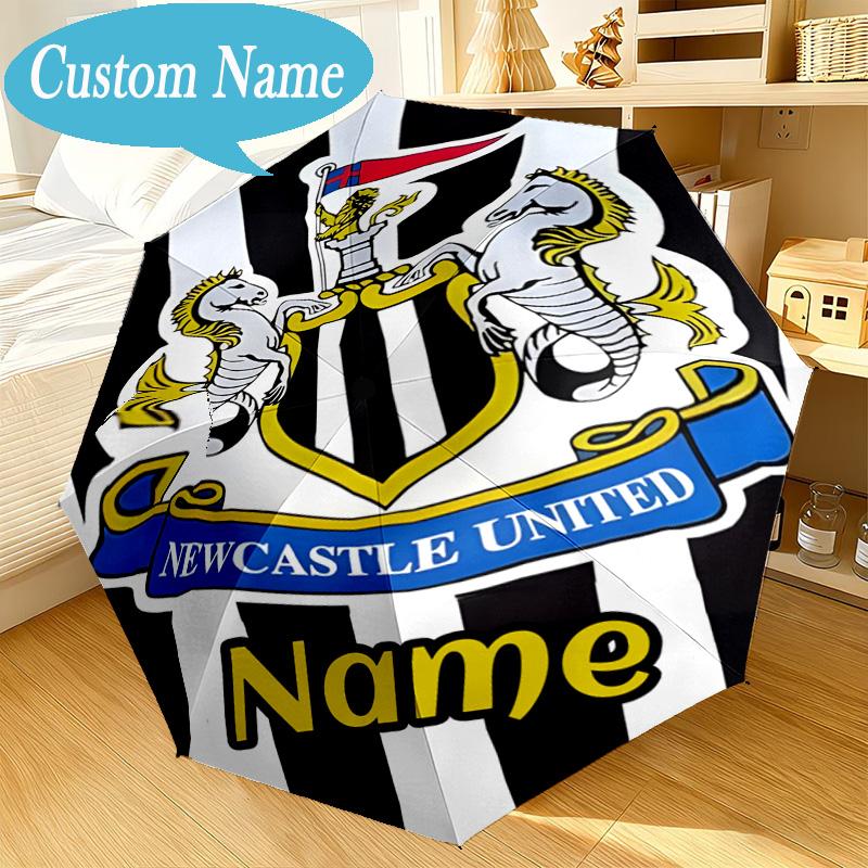 Custom Name Umbrella Newcastle Crest Umbrella 8-Frame for Travel, Camping, Casual Lightweight Portable, Essential for Family Gifts