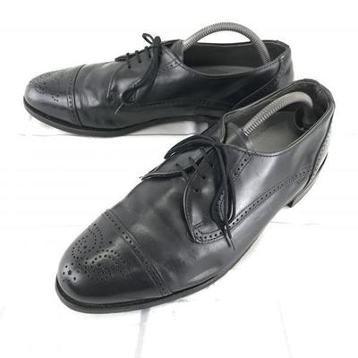 90s Vintage USA Dexter Leather Punched Cap-Toe Shoes 11M 28.5 Black Goodyear(USED)