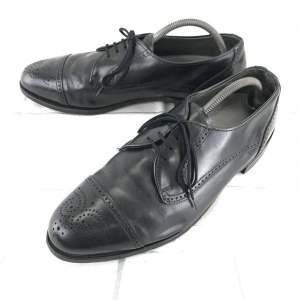 USED/90s Vintage USA Dexter Leather Punched Cap-Toe Shoes 11M 28.5 Black Goodyear