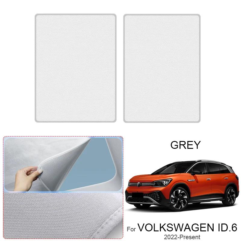 Car Suede Fabric Electrostatic Adsorption Sunroof Sunshade For VOLKSWAGEN ID.6 2022-PresentAuto Anti-UV Heat Insulation Skylight