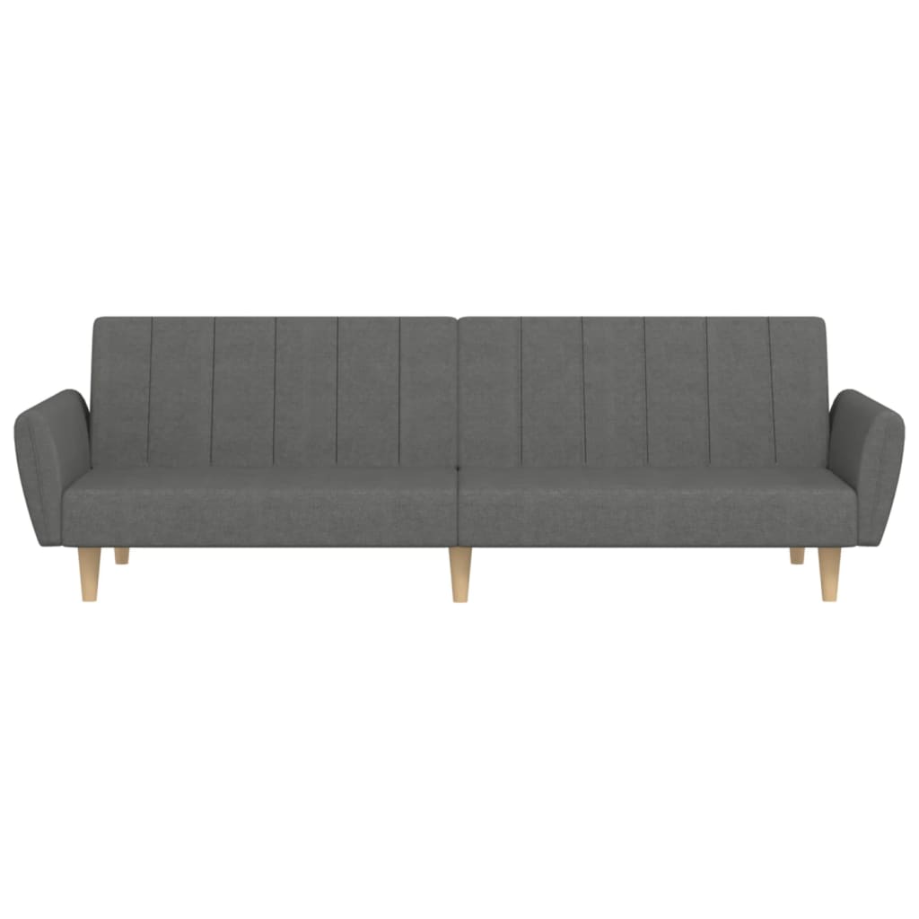 2 Seater Sofa Bed Light Grey Fabric