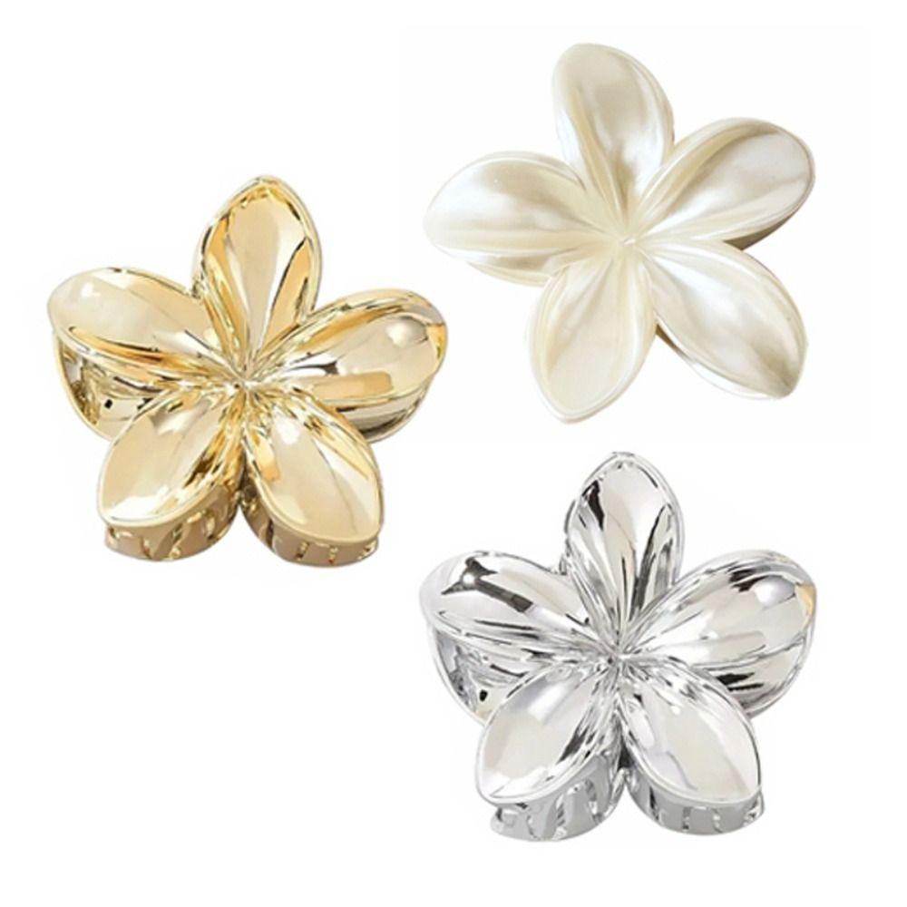 Acrylic Frangipani Flower Hair Claws Hair Accessories Hairpin Sweet Hair Gripper  Daily