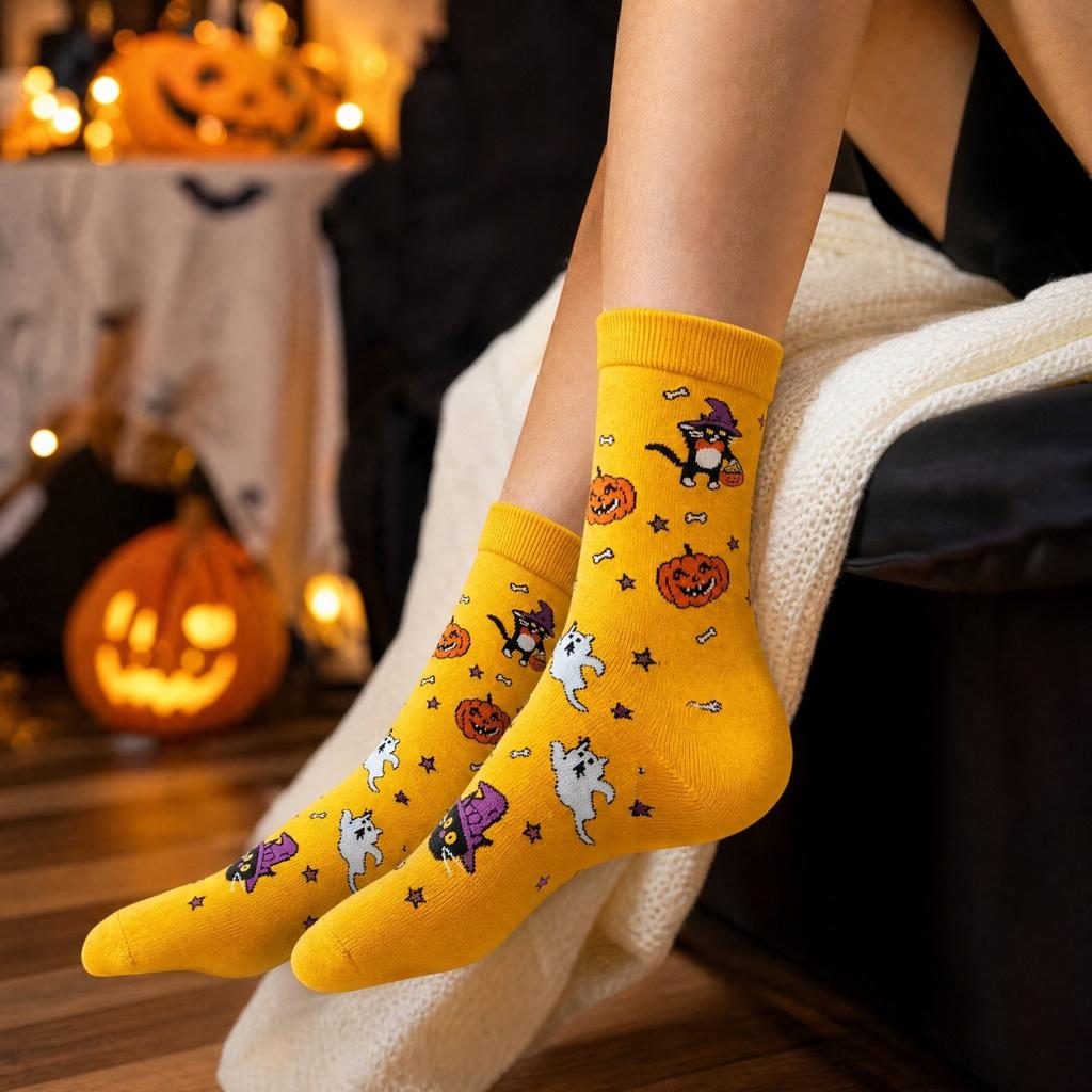 Unisex Halloween Socks for Fall and Winter – Mid-Calf Length, Comfort Fit