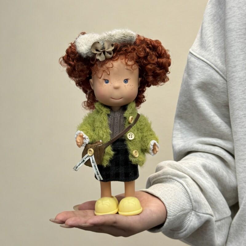 Pippa Potato Doll 24cm Vinyl Figurine Curly Red Hair Green Plaid Outfit Collectible Toy Home Decor Girl Birthday Surprise Gift