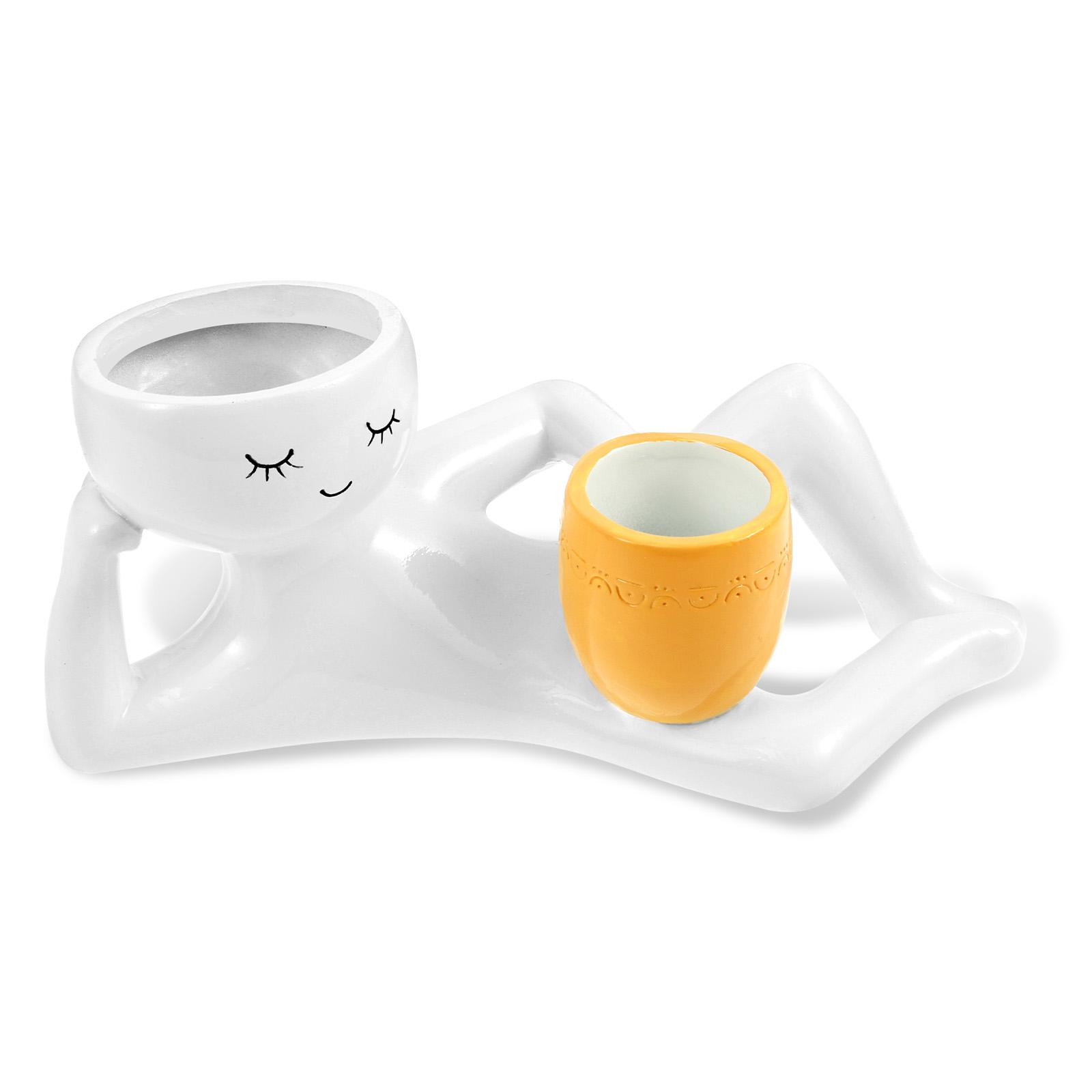 

Ленивый парень кашпо смола забавный горшок для суккулентов с дренажным отверстием настольный цветочный горшок ваза для зелени контейнер декор для дома офиса белый