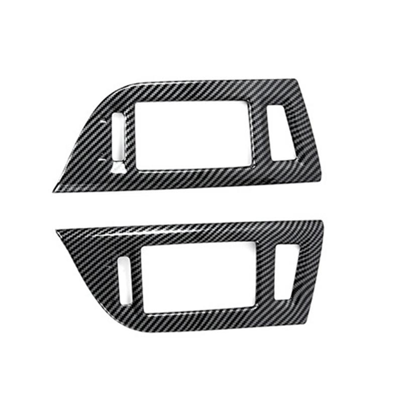 NEW-1Pair Car Interior Dashboard Center Console Air Vent A/C Outlet Frame Cover Trim Carbon Fiber Replacement For Pajero 2007-20