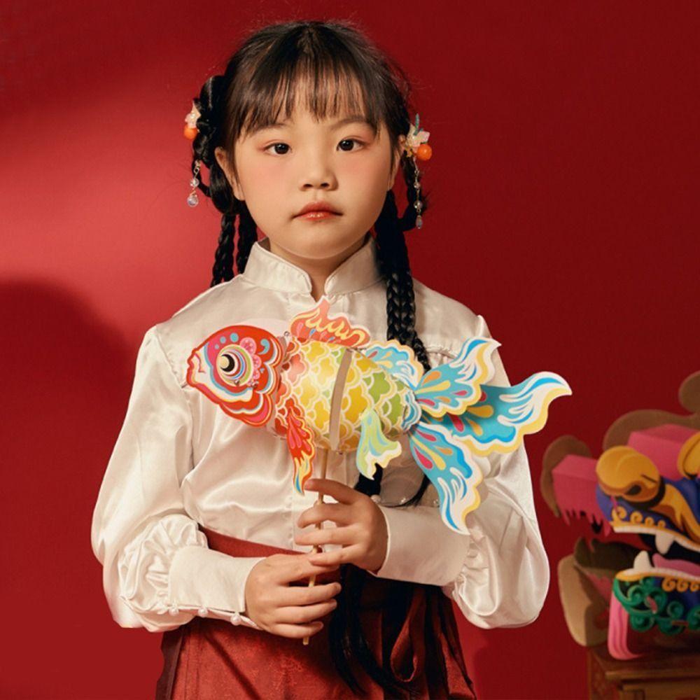 LED Light Goldfish Lantern Lamp Glowing DIY Lantern Materials Chinese Koi Carp Lantern  Kids Gift