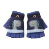 Children's Thickened Warm Winter Gloves Baby Knitted Outdoor Coldproof Gloves Flip Half Finger Men's Fleece Gloves