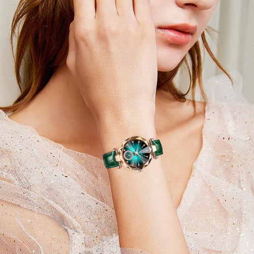 Women's Analog Quartz Wristwatch with Leather Strap, Slim Fit, Stylish, Waterproof, Ultra-Thin, Simple Design, Popular for Casual Fashion, Business, W