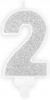 Number 2 Candle Silver, 1 Piece