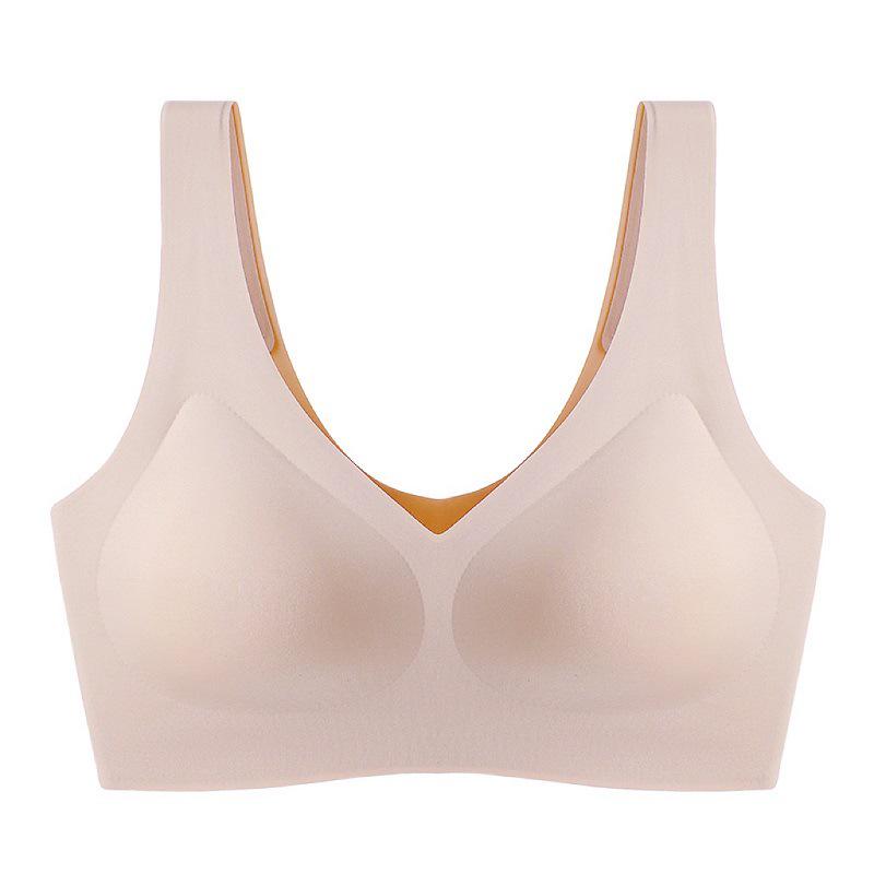 "Seamless V-Neck Vest for Women with Large Busts and Comfortable U-Back Bras"