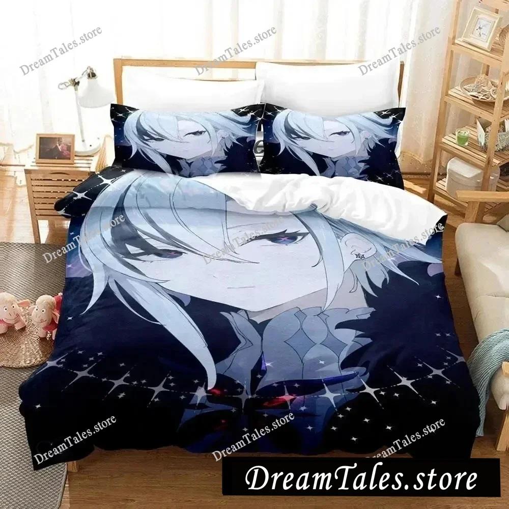 Genshin Impact Arlecchino Cartoon Poster Sheets Quilt Covers Bedding Dormitory Sheets Bedding Set Soft Warm Bedding Set741