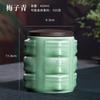 Modern Square Blue Ceramic Tea Canister with Wooden Lid Household Sealed Moisture-Proof Storage Jar Simple Coffee Bean Candy Jar