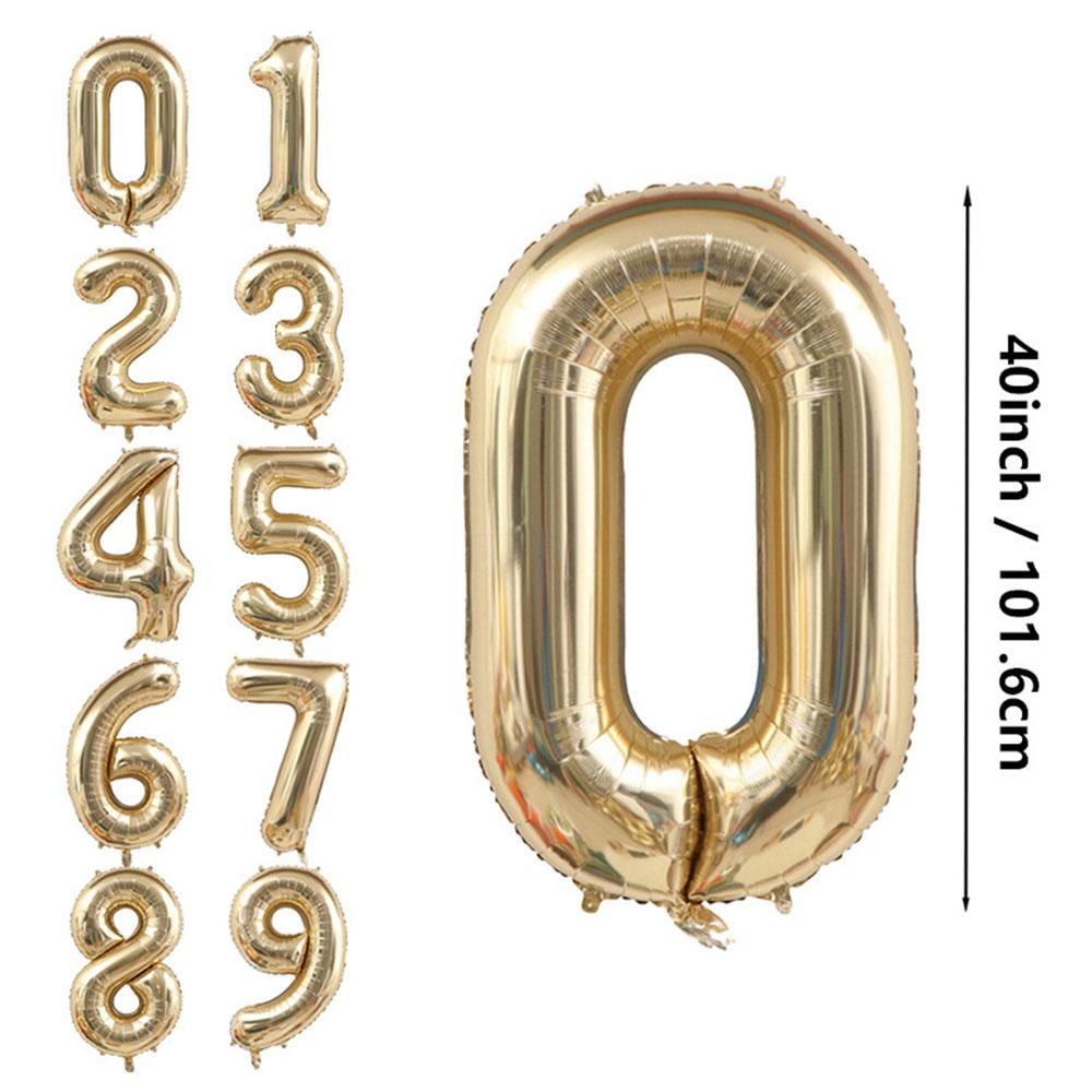 1pc 40inch Platinum Colour Number Balloons Figure Helium Balloon Digit Globos Birthday Party Decorations Baby Shower