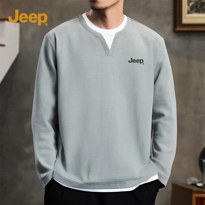 JEEP Men s Waffle Knit Layered Look Long Sleeve T-Shirt XL