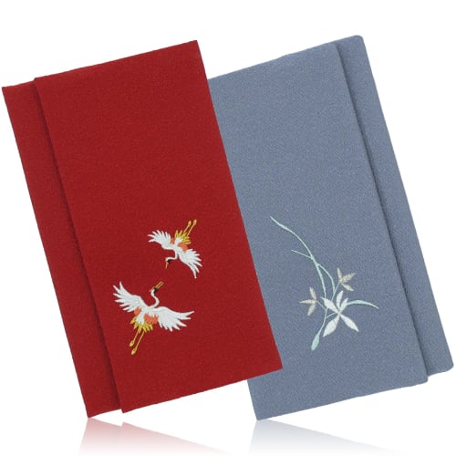 Style Fukusa, Reversible Fukusa with Magnet, Suitable for Weddings, Funerals, and Other Occasions, Embroidered, Gift Envelope, Made in Japan, Dark Red