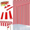 Red and White Striped Tablecloth Roll 52 in x 100 Ft with Slide Cutter Circus Carnival Party Supplies Halloween Christmas Plastic Picnic Table Cover