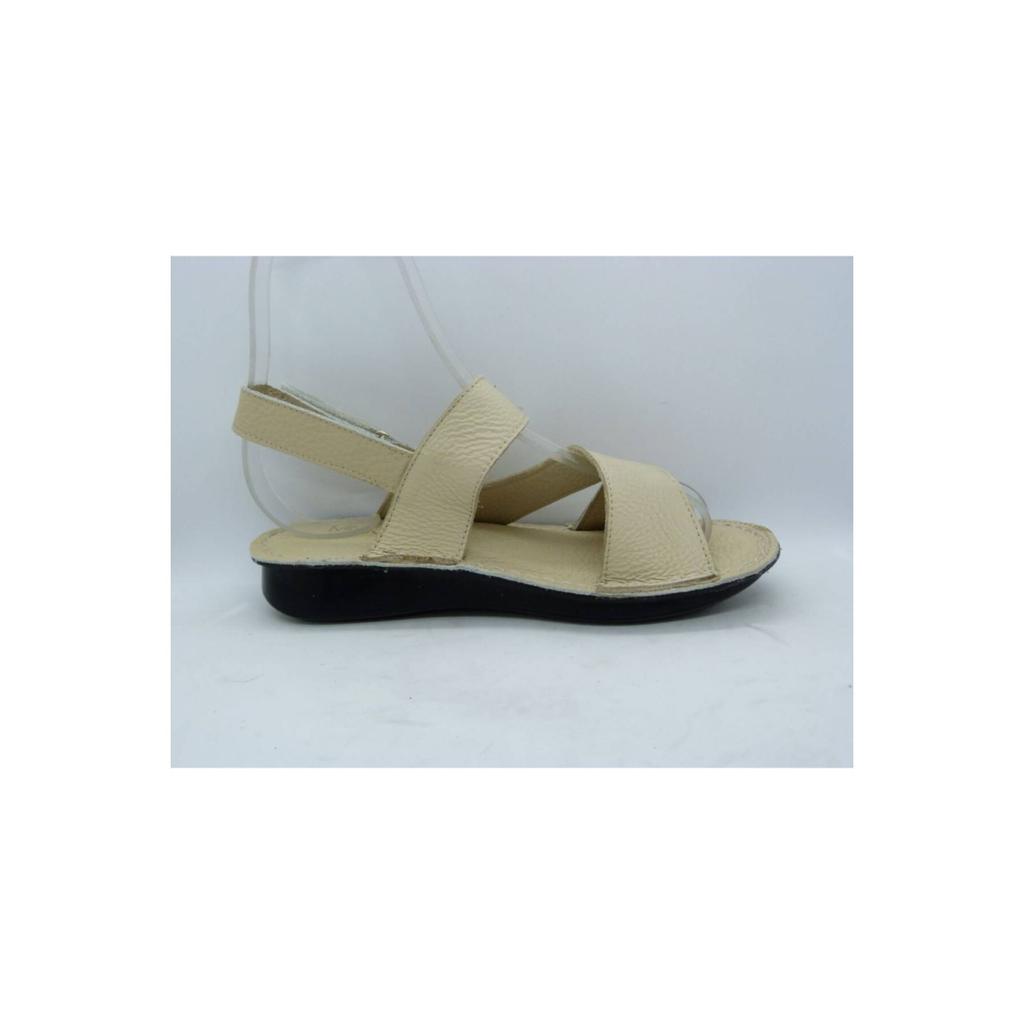 Women's Beige Leather Sandals New Summer Comfort Breathable Casual Quality Style Light Sandals