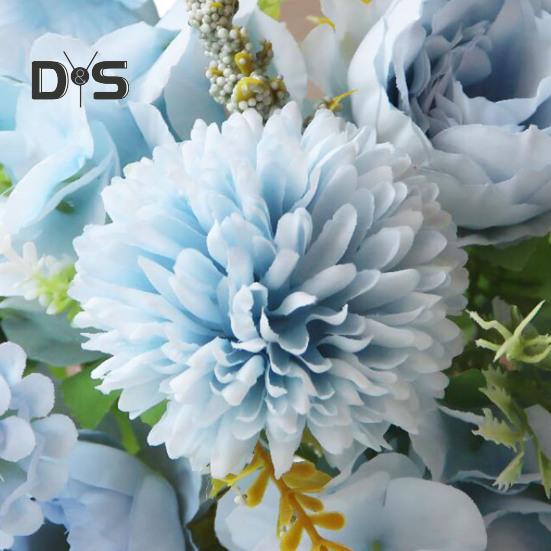 Artificial Flowers Fake Peonies Bouquet Mixed Faux Silk Flowers Artificial Blooms Bunch for Table Centerpiece Wedding Party Decor