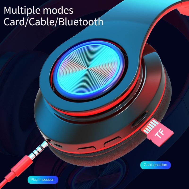 Wireless Bluetooth Headset Foldable Headphones HiFi Stereo Earphone With Mic Support SD Card FM For Xiaomi Iphone Sumsamg Phone