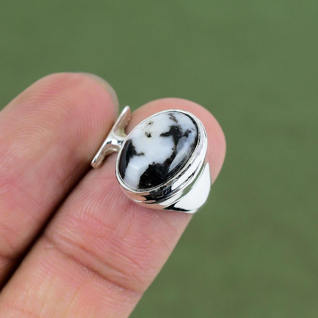 White Buffalo Turquoise Ring 925 Sterling Silver Rings Boho Style Ring Gemstone Ring Handmade Jewelry Gift For Mother Available In Ring Size