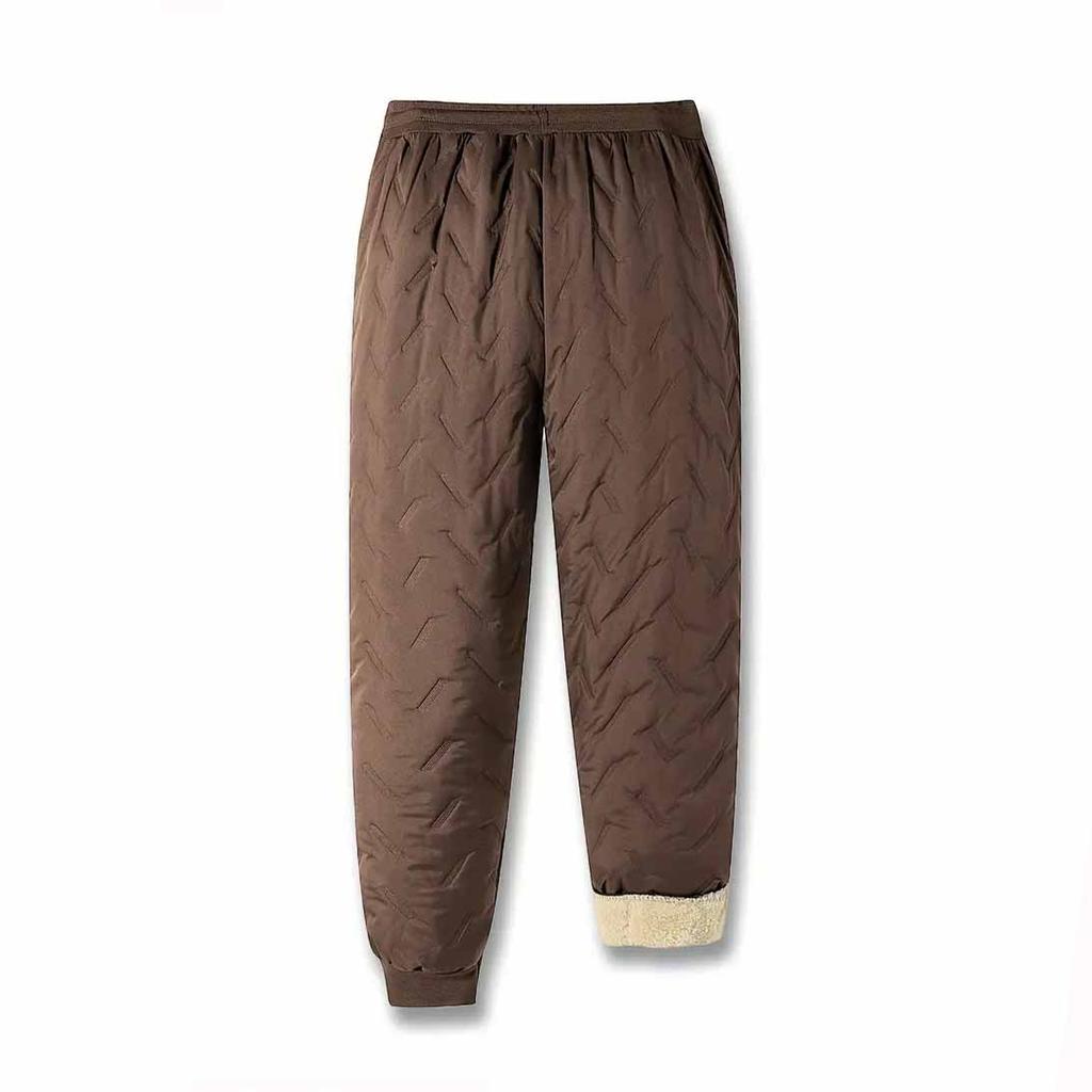 Herren Fleecegefütterte Hose Verdickte Lässige Sporthose Lange Hose Locker Gerades Bein Übergröße Warme Baumwollhose