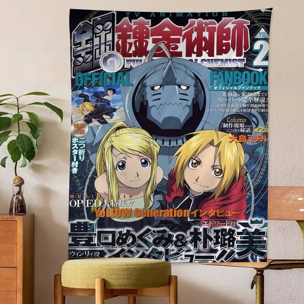 Anime Fullmetal Alchemist Cartoon Tapestry Wall Hanging Decoration Household Home Decor