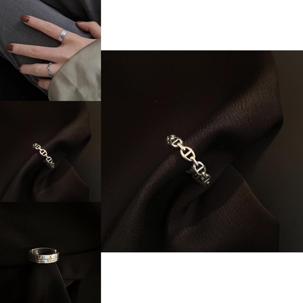 925 Silver Unique Roman Numeral Ring Adjustable Size For Women Trendy Piece Fashion