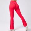 Fitness Pants Women's Yoga Pants Fashion Wide Leg Tight Nude Feel Hip Lifting Bell-Bottom Pants High Waist Micro Pull Dance Sports Pants