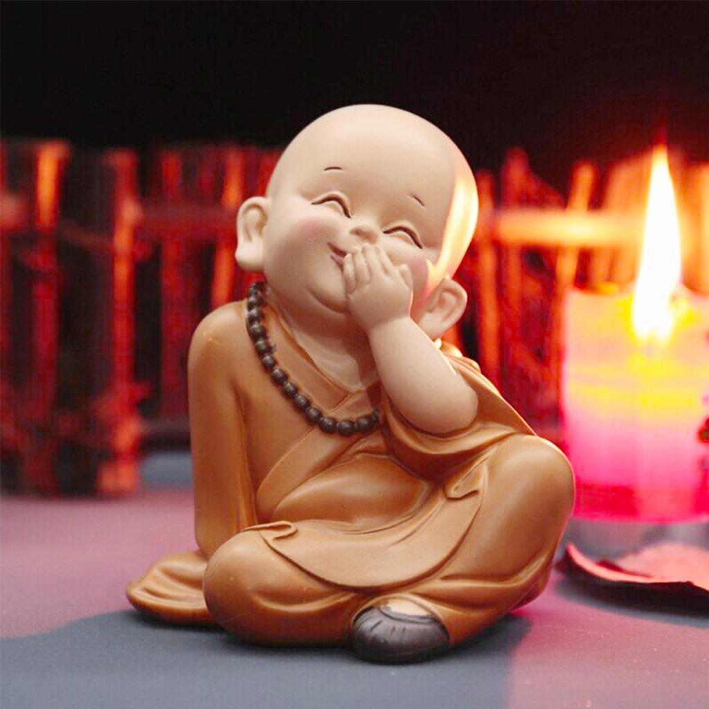 Kleine Mönchsfigur, Mini-Mönchsstatue, süße Buddha-Mönchsstatue, entzückendes Baby, kleine Mönchsdekoration, kreatives kleines Mönchsornament