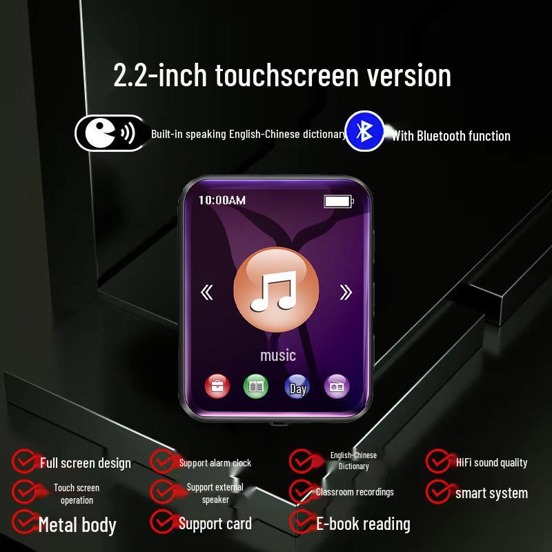 MP4 Touchscreen Bluetooth MP3 Music Player with English Dictionary for High School Students - Walkman P5