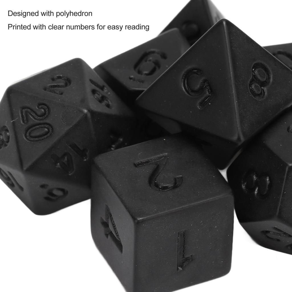 14 STÜCKE Polyedrische Würfel Schwarzes Plastik Antioxidationsmittel Würfelset für Puzzlespiel Brettspiel