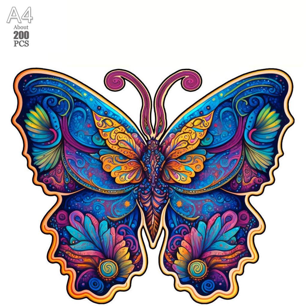 Dinosaur Wooden Jigsaw Puzzles Art Unique Butterfly Animal Shaped Puzzle Diy Leisure Game For Adults Kids Family Home Decor