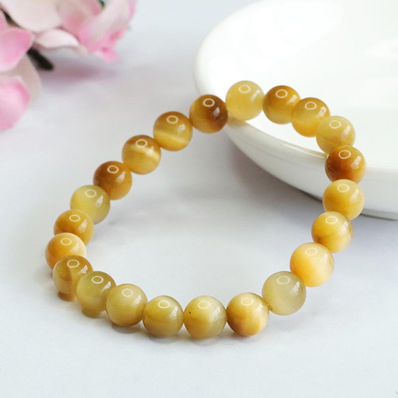 Juan Yu Golden Tiger Eye Stone Bracelet - Crystal Design (CB3092203)
