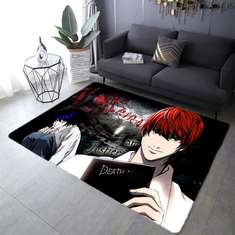 Death Note Comic Printed Carpet Living Room Bedroom Area Rug Coffee Table Carpet Anime Mat Cartoon Rug Anti-slip Home Decoration
