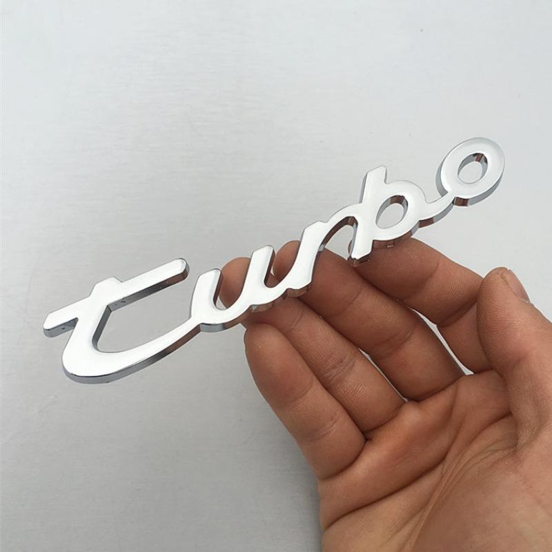Car personalized modification car sticker 3D metal body sticker turbocharged car side label word label TURBO car logo