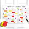 Großer trocken abwischbarer Wandkalender Jan. 2026 - Dez.. Jahresplaner 2026 (12 Monate) – Riesiges Whiteboard – Zeitplan