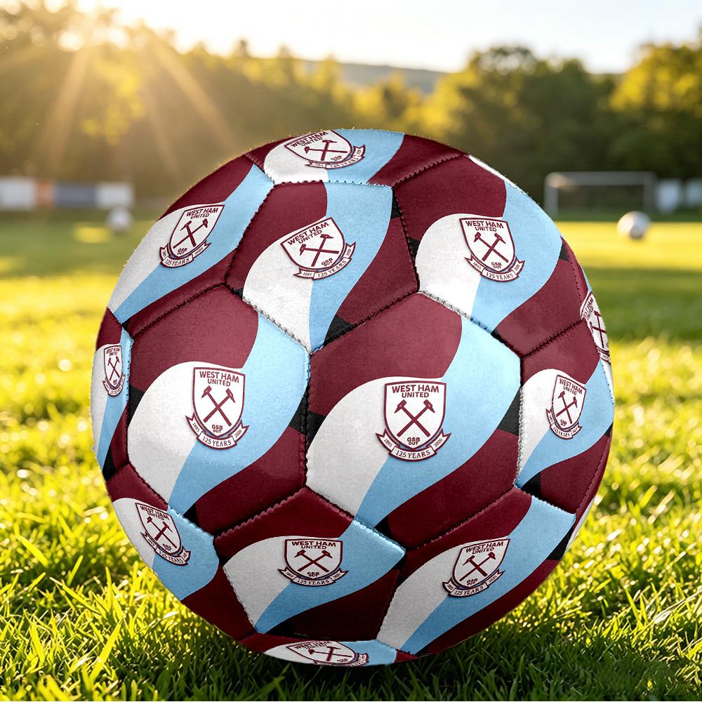 West Ham United FootballPrinted Size 5 Soccer Bootball, Anti Slip Adult Match Football Souvenir for Football Fans