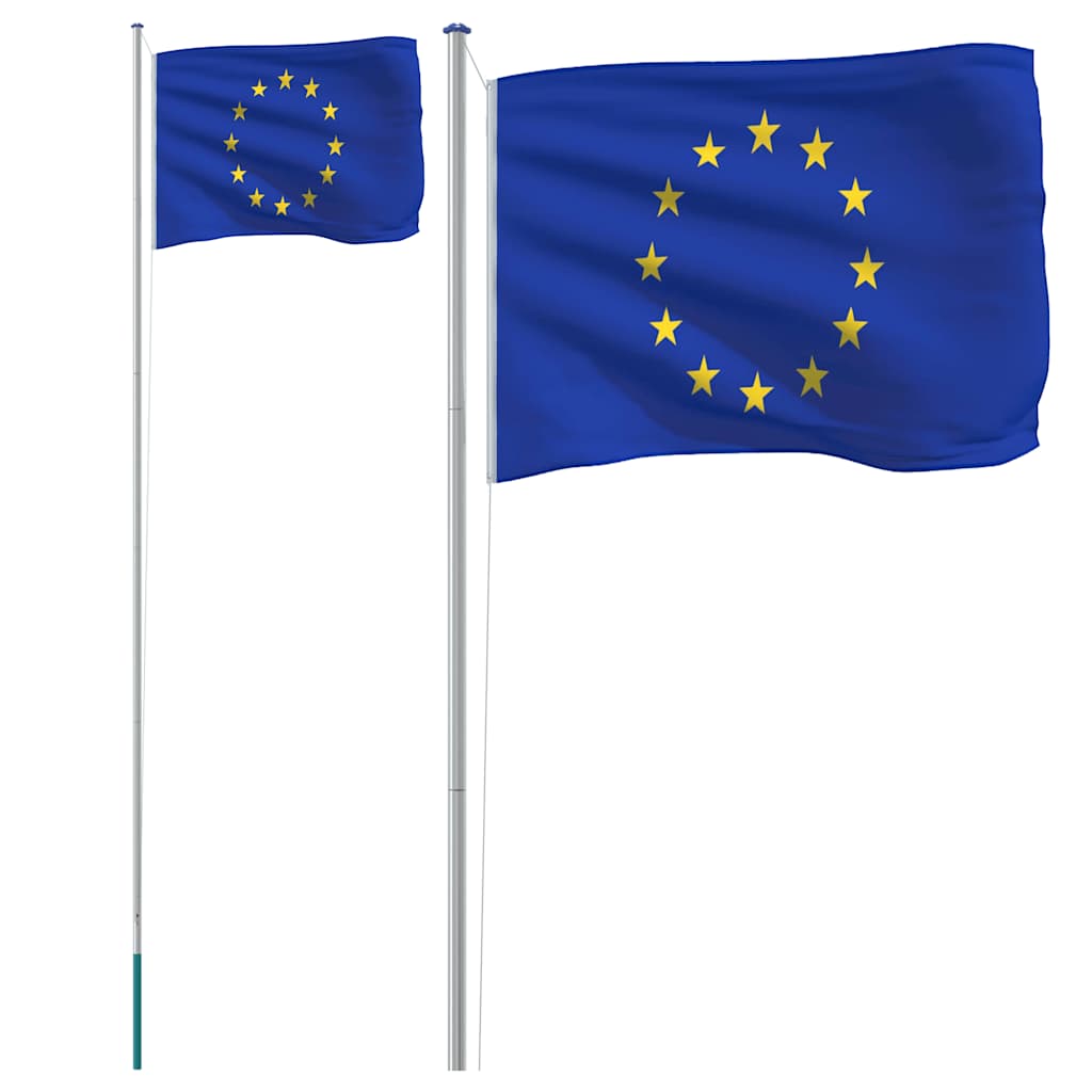 Vidaxl Flaga Unii Europejskiej Z Masztem, 6,23 M, Aluminium