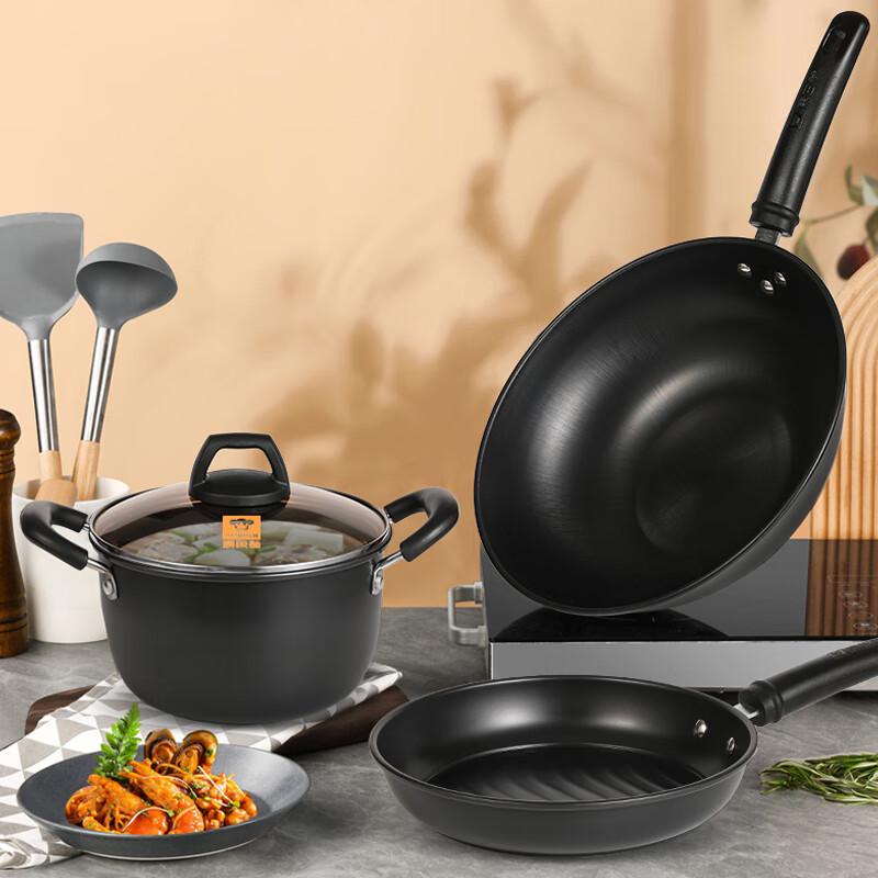 Kobach Double Rust-Proof Fine Iron Wok Set