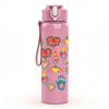 1PC Vibrant Mixed Floral Bouquet Print 750ml Color Plastic Sports Water Bottle Leakproof Flip Straw Lid Suitable for Sports Office Home Use