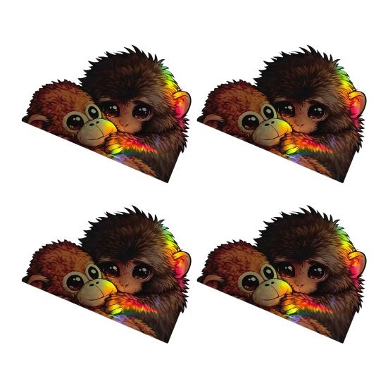 Schutz Punch The Monkey Aufkleber Auto Laptop Sticker Niedlicher Affe hält Plüschtier Vinyl Aufkleber Einfach anzubringen/zu entfernen Lustige Kinderzimmer Dekoration