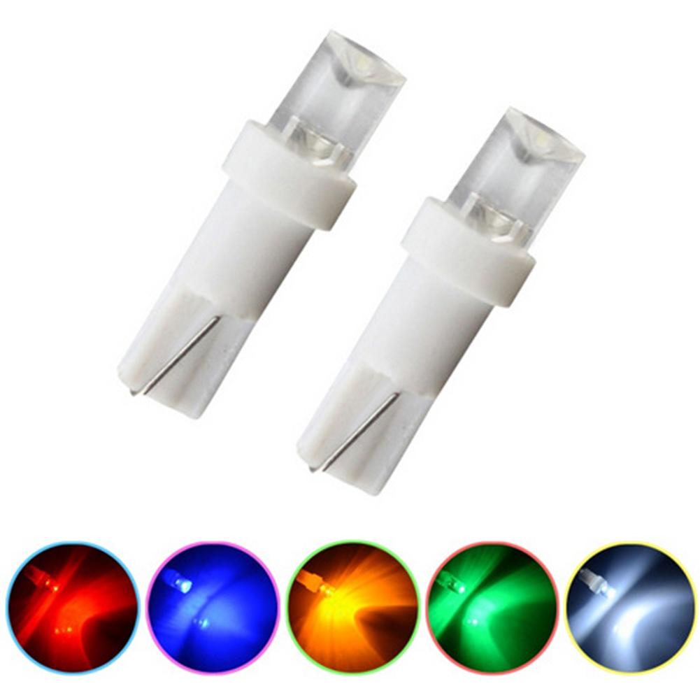 10pcs T5 LED Car Dash Dashboard Lights 74 73 286 Instrument Panel Lamp Speedometer Wedge Side Bulb Concave Lens Green White Blue