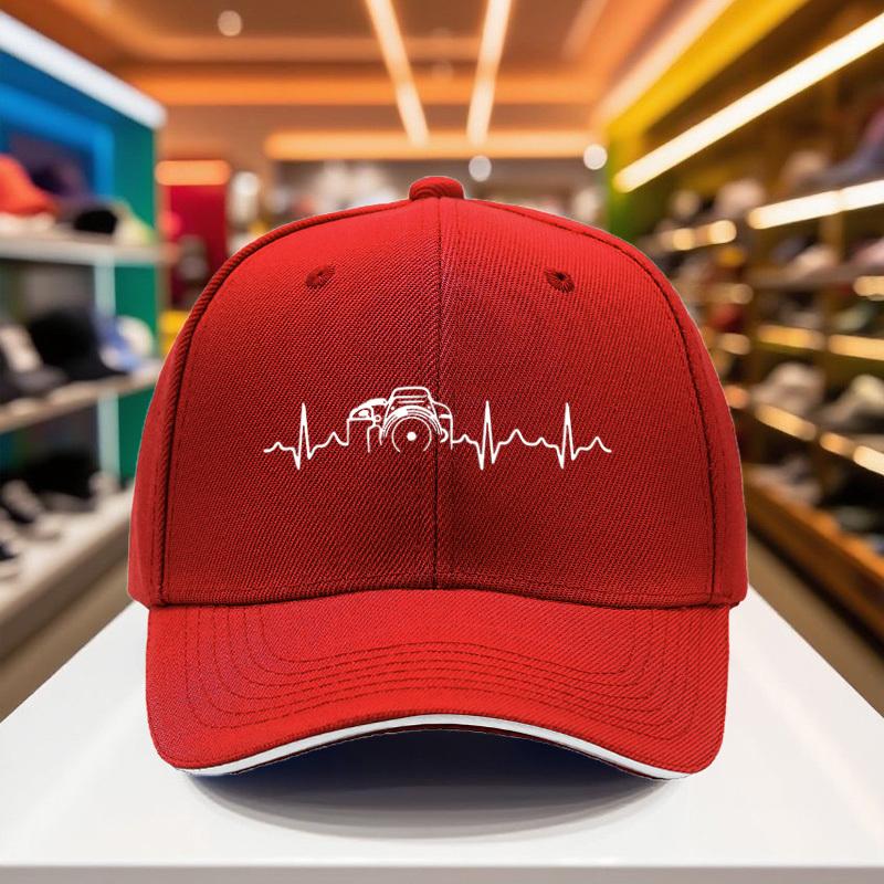 1pc of 2025 Unisex Lightweight Baseball Cap for All Seasons Featuring a Photography Heartbeat Print Appropriate for Any Season