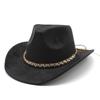 Wool Felt Cowboy Hat With Brim Sun Protection For Men Women Casual Wear