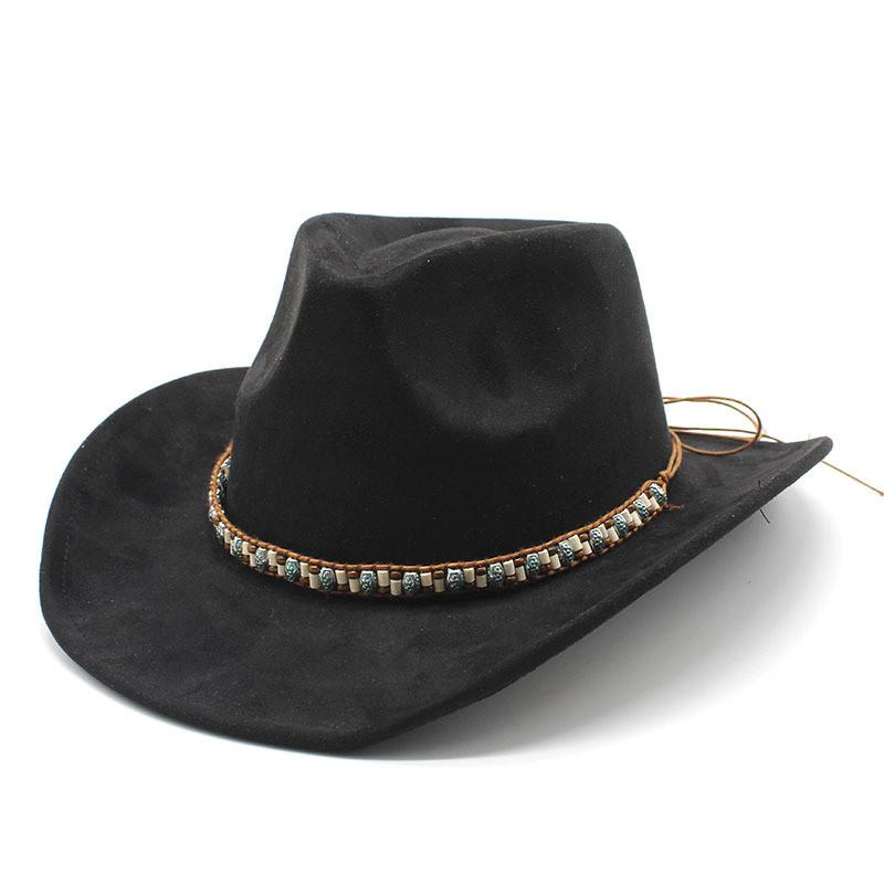 Wool Felt Cowboy Hat With Brim Sun Protection For Men Women Casual Wear