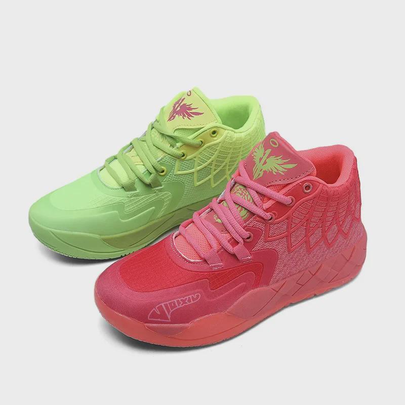 Men's Breathable Mesh Basketball Shoes - Colorful Youth Sports Sneakers